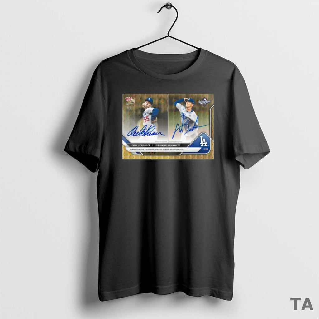 Top La Dodgers Orel Hershiser And Yoshinobu Yamamoto Topps Yamamoto Matches Hershiser With Back2back Postseason