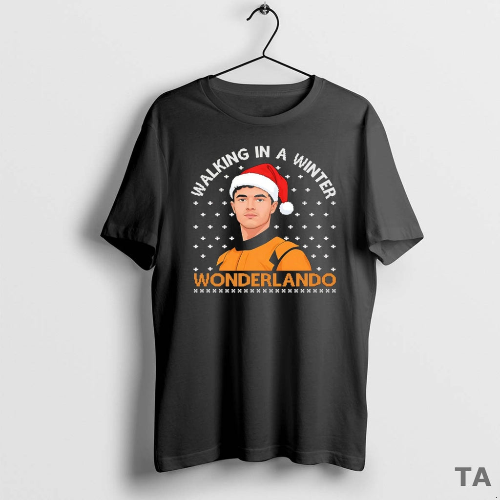 Top Lando Norris Walking In A Winter Wonderlando Christmas T Shirt Sweater