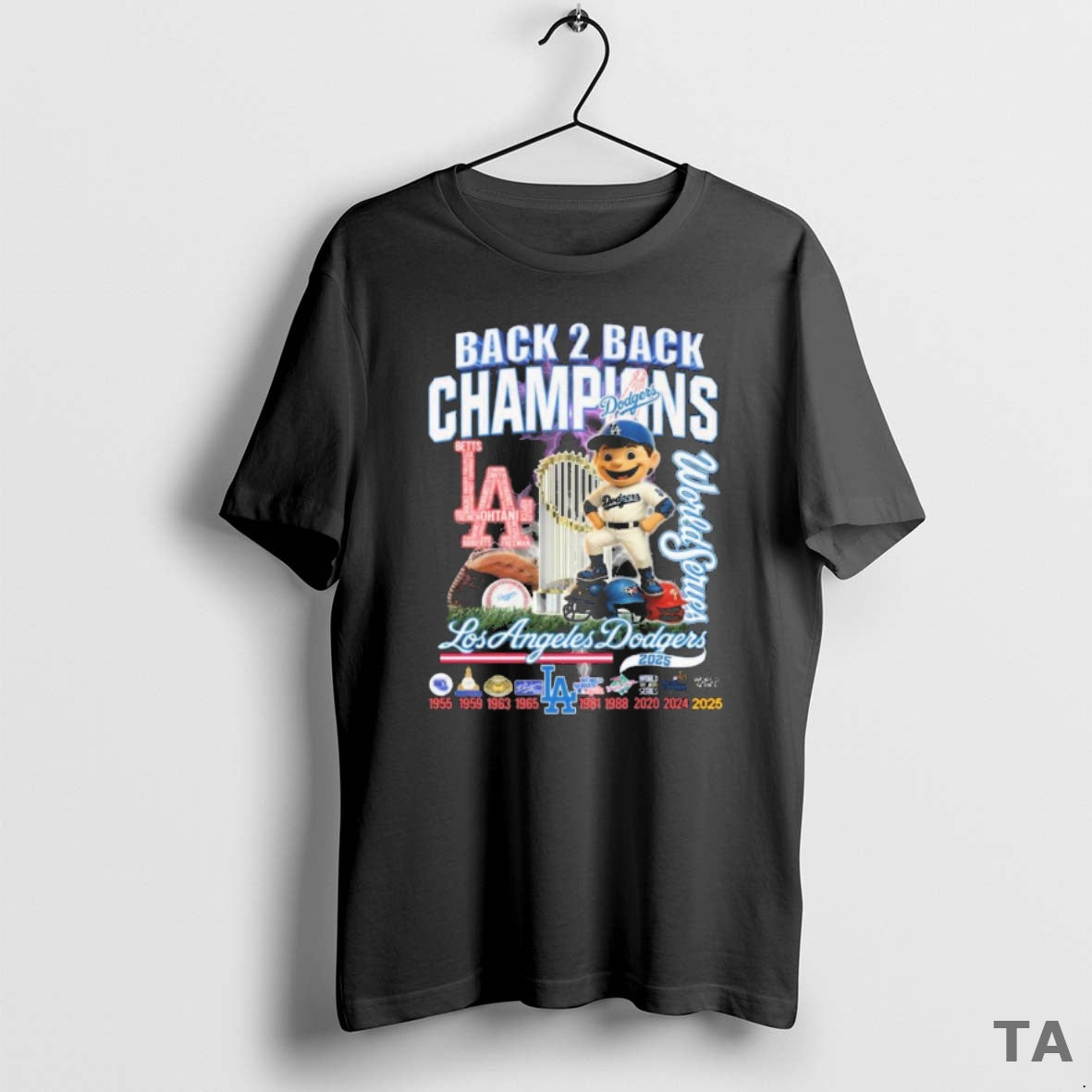 Top Los Angeles Dodgers Back 2 Back Champions World Series 2024 2025 Cartoon