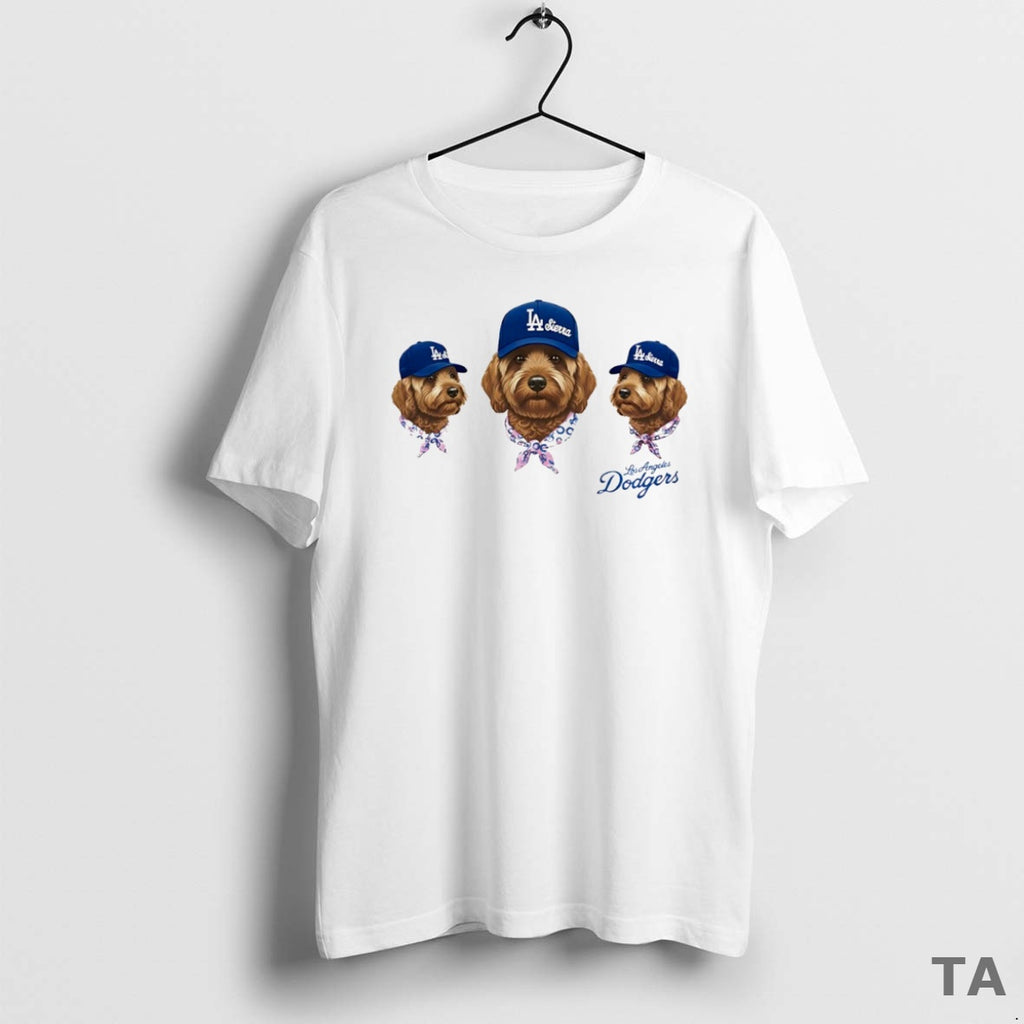 Top Los Angeles Dodgers Three Dogs Circle T Shirt Sweater