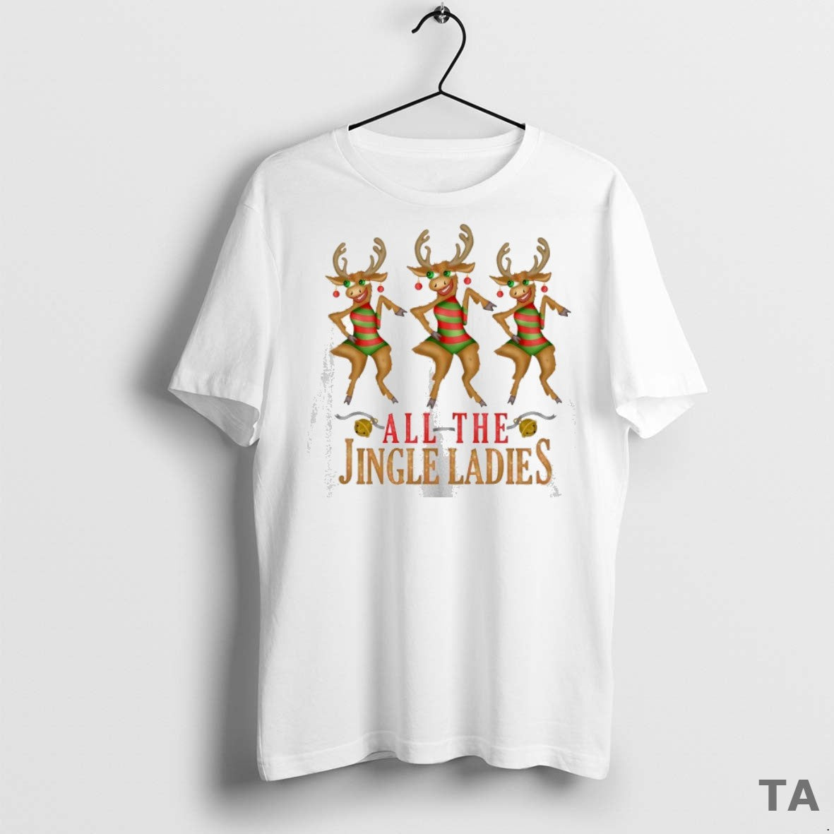 Top Reindeer All The Jingle Christmas T Shirt Sweater