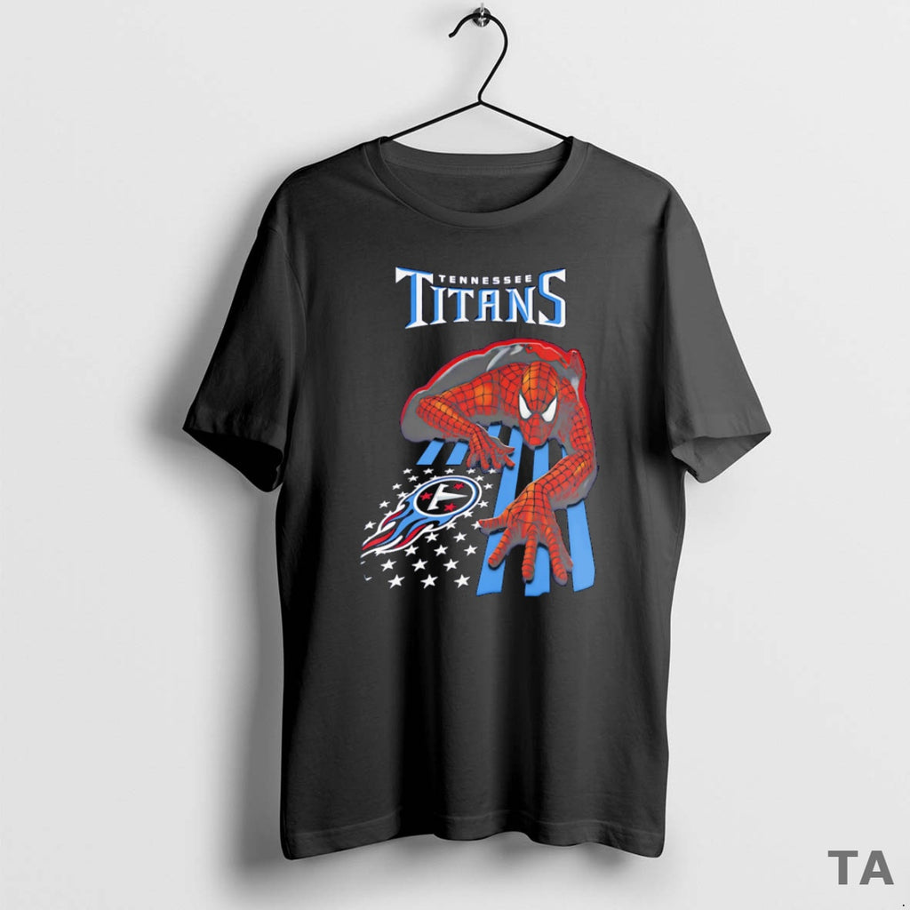 Top Tennessee Titans Spiderman America Flag T Shirt Sweater