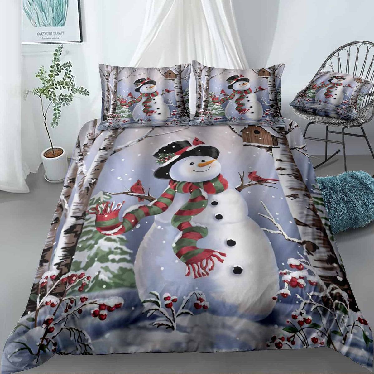 Christmas The Snowman Bedding Set (Duvet Cover & Pillow Shams)