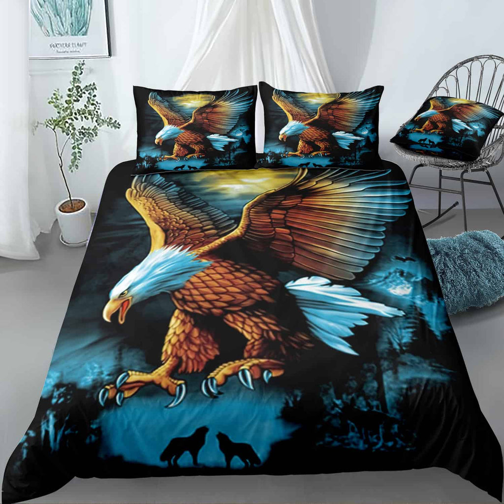 Eagle Flying Painting Bedding Set (Duvet Cover & Pillow Shams)