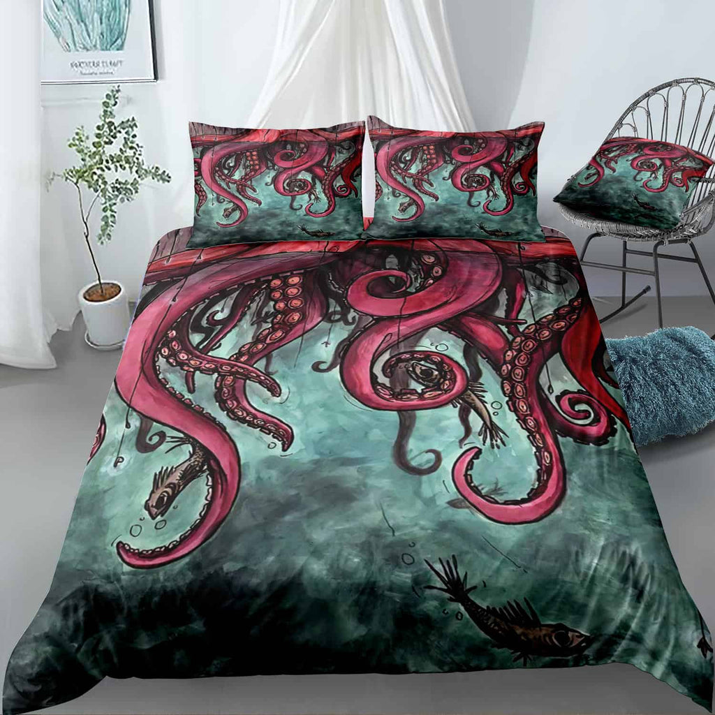 The Octopus Painting Bedding Set (Duvet Cover & Pillow Shams)