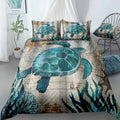 The Sea Turtle And Starfish Painting Bedding Set (Duvet Cover & Pillow Shams)