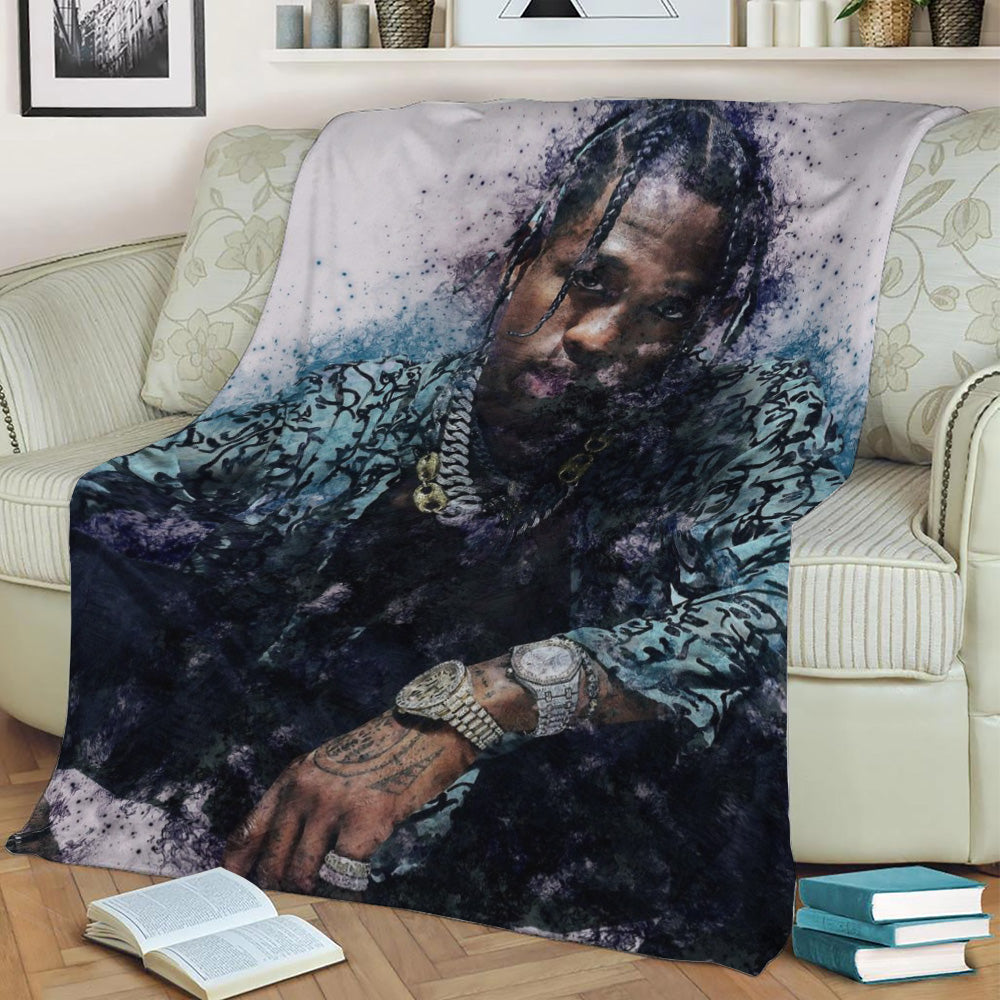 Travis Scott Fleece Throw Blanket