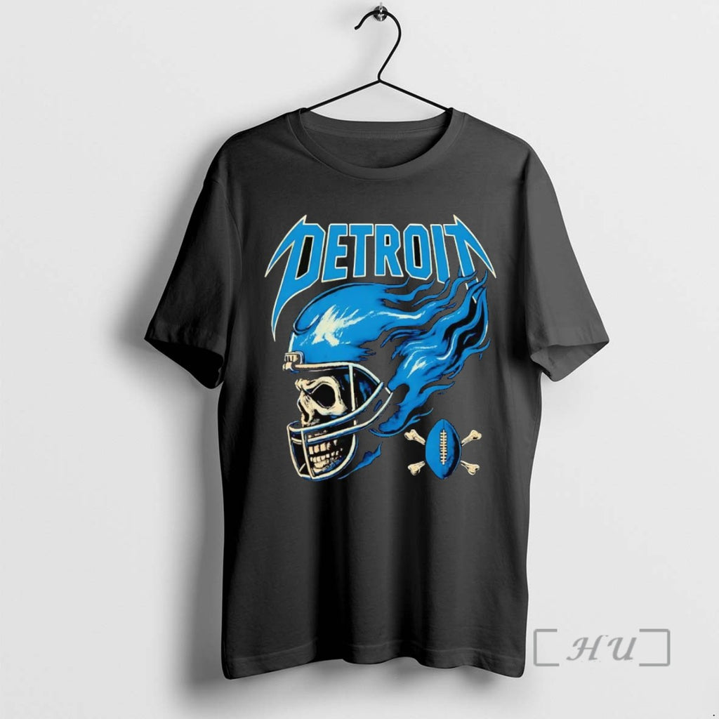 Trending Detroit Lions Skull Helmet Tee Shirt Sweater