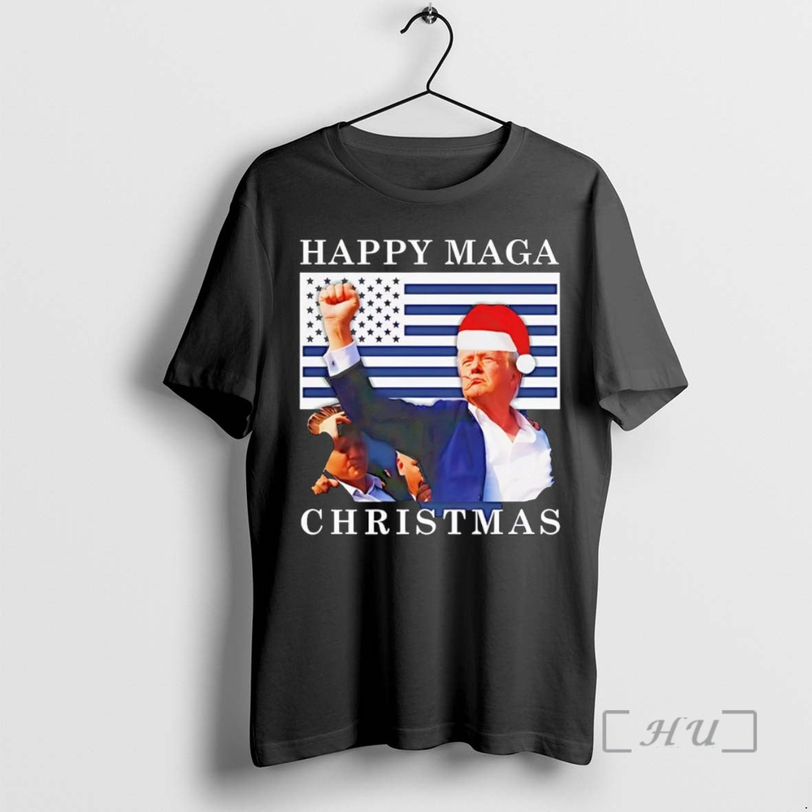 Trending Donald Trump Strong Fist Happy Maga Christmas Premium T Shirt Sweater