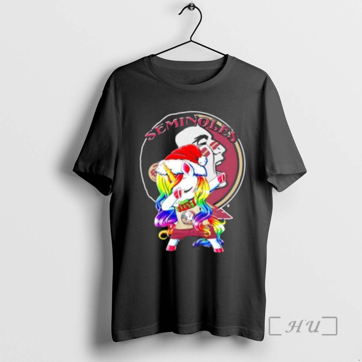 Trending Florida State Seminoles Football X Unicorn Santa Hat Dabbing Merry Christmas