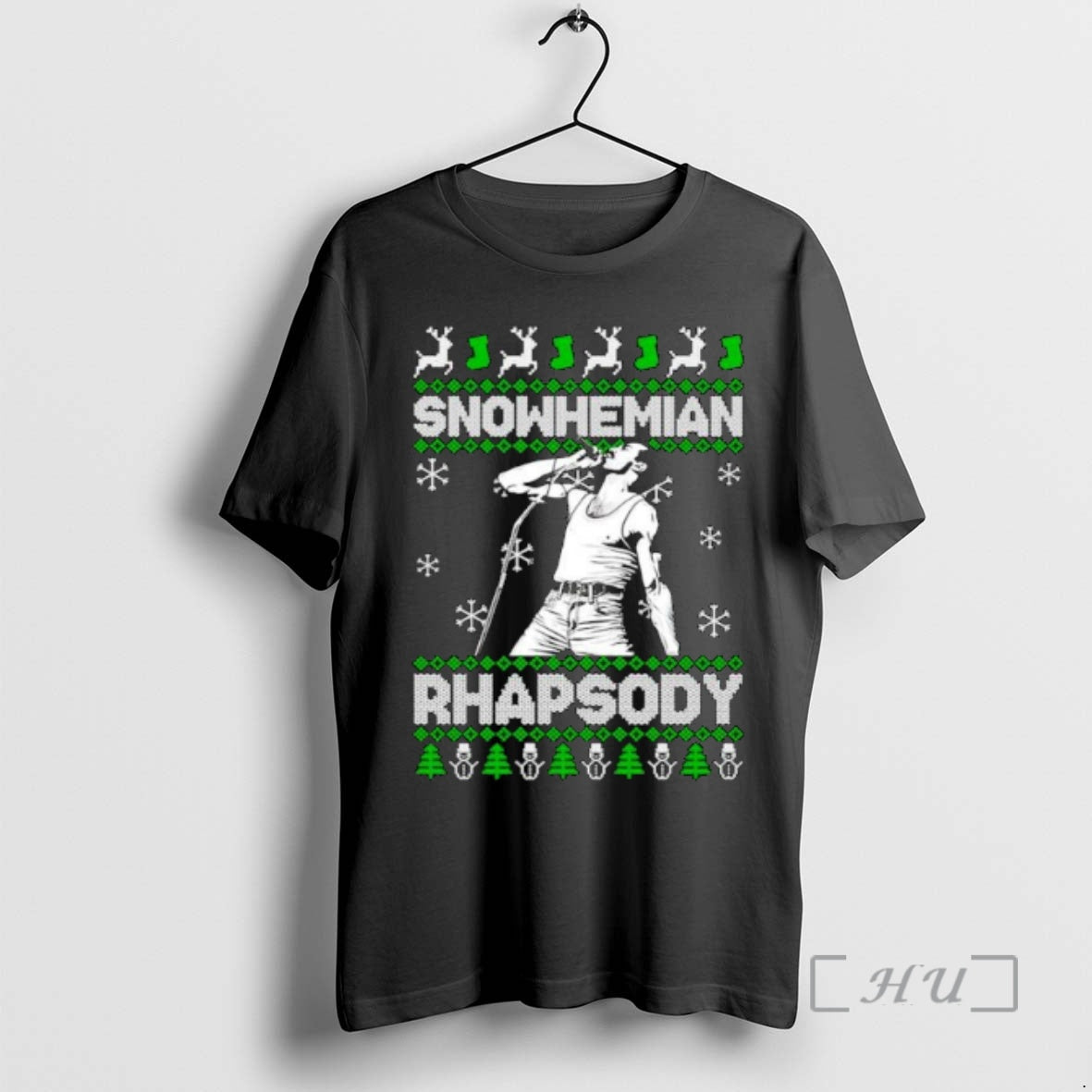 Trending Freddie Mercury Snowhemian Rhapsody Ugly Christmas Ornaments Premium T Shirt Sweater
