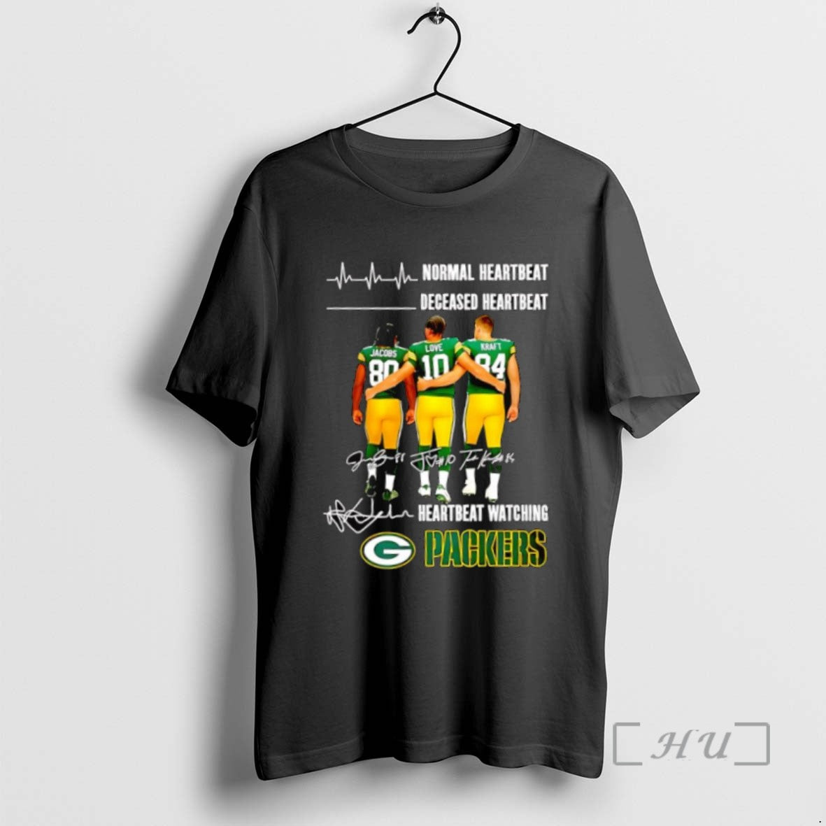 Trending Green Bay Packers Players Normal Heartbeat Deceased Heartbeat Heartbeat Watching Packers Signatures Tee Shirts