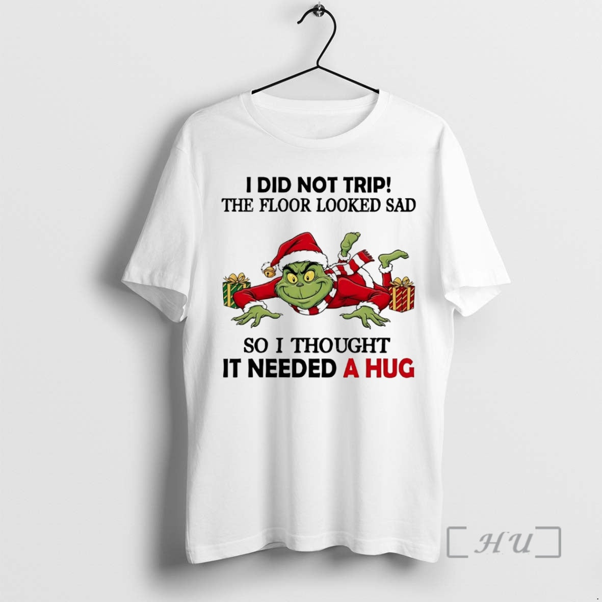 Trending Grinch I Did Not Trip The Floor Looked Sad Christmas Premium T Shirts Sweater