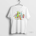 Trending Grinch Santa Hat With Max Whoville Merry Christmas Graphic Tee Shirt Sweater