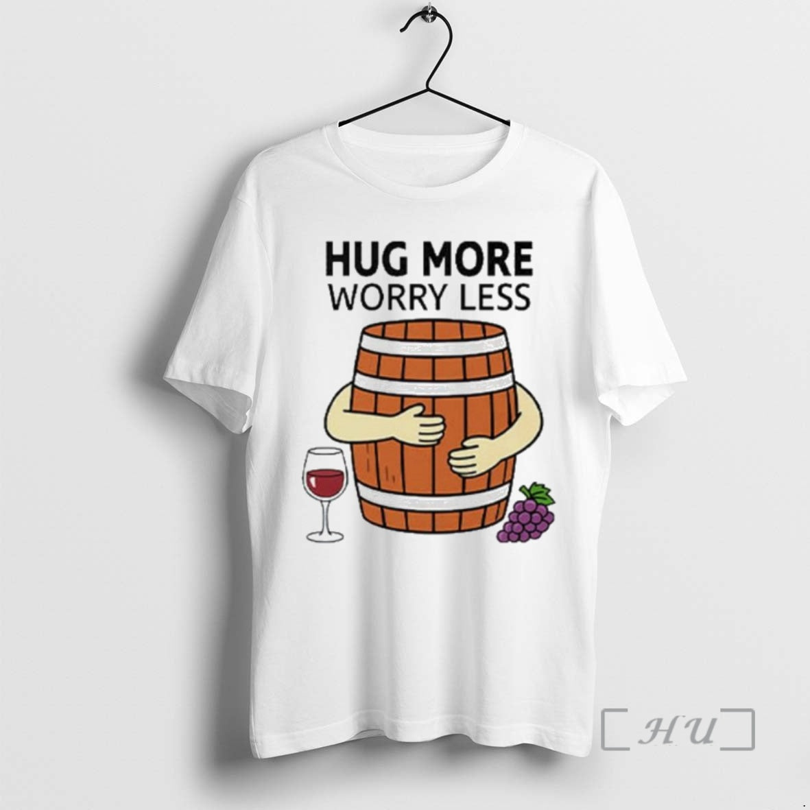 Trending Hug More Worry Less Wine Barrel Ornaments Premium T Shirt Sweater