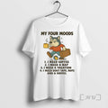 Trending Husky My Four Moods I Need A Coffee Nap Vacation Duct Tape Rope Shovel