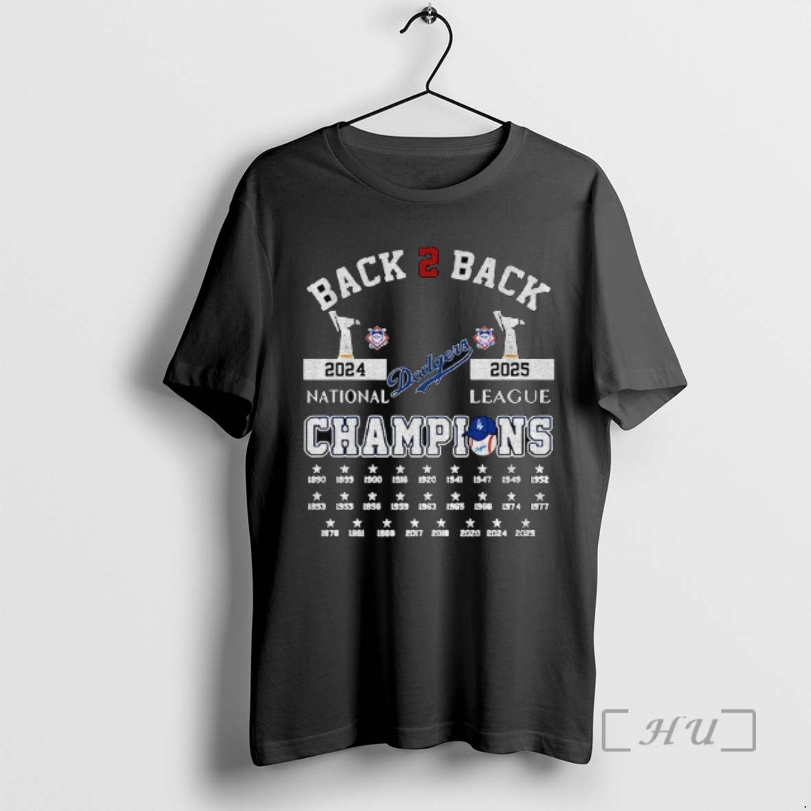 Trending Los Angeles Dodgers Baseball Postseason Back To Back 2024 2025 National League Champions Tee
