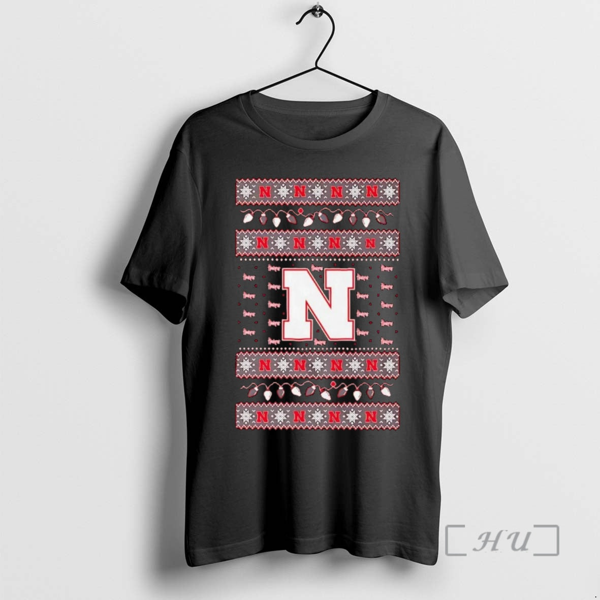 Trending Nebraska Cornhuskers Ugly Christmas Light Premium T Shirt Sweater