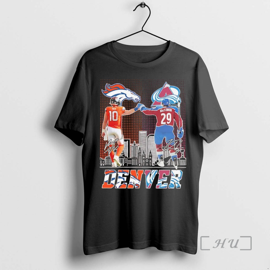 Trending Nix And Mackinnon Fist Bump Denver City Skyline