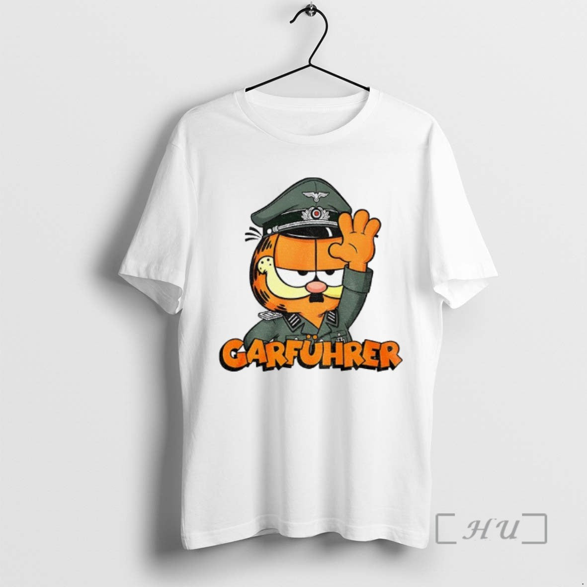 Trending Orange Cat Police Garfuhrer Funny Meme Tee Shirts Sweater