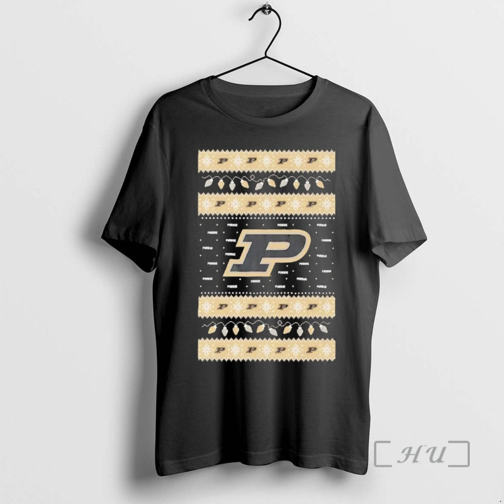 Trending Purdue Boilermakers Ugly Christmas Light Premium T Shirt Sweater