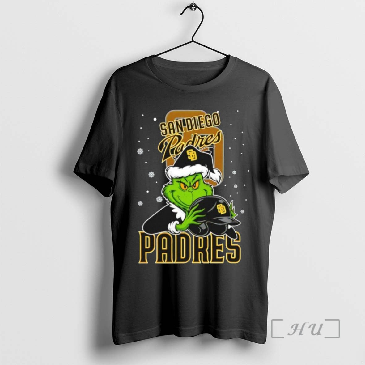 Trending San Diego Padres Baseball Grinch Holding Helmet Christmas Tee Shirts Sweater