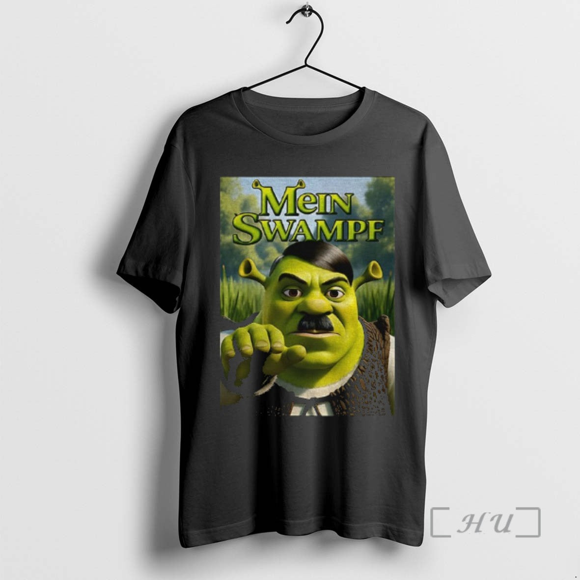Trending Shrek X Adolf Hitler Mein Swampf Cartoon Tee Shirt Sweater