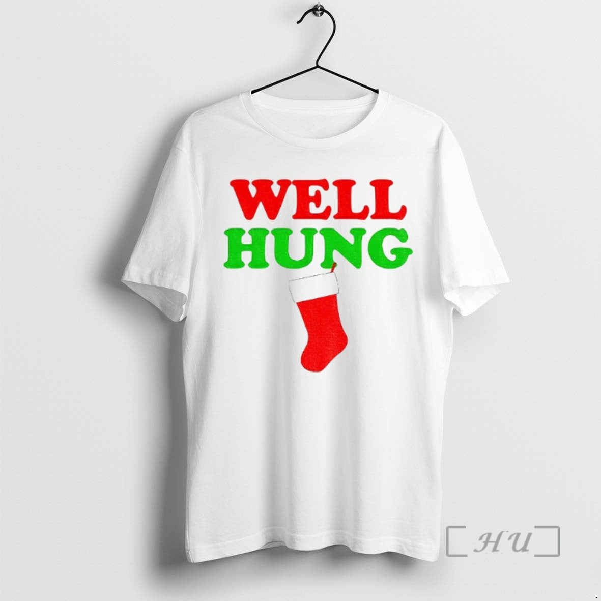 Trending Sock Well Hung Merry Christmas 2025 Premium T Shirt Sweater