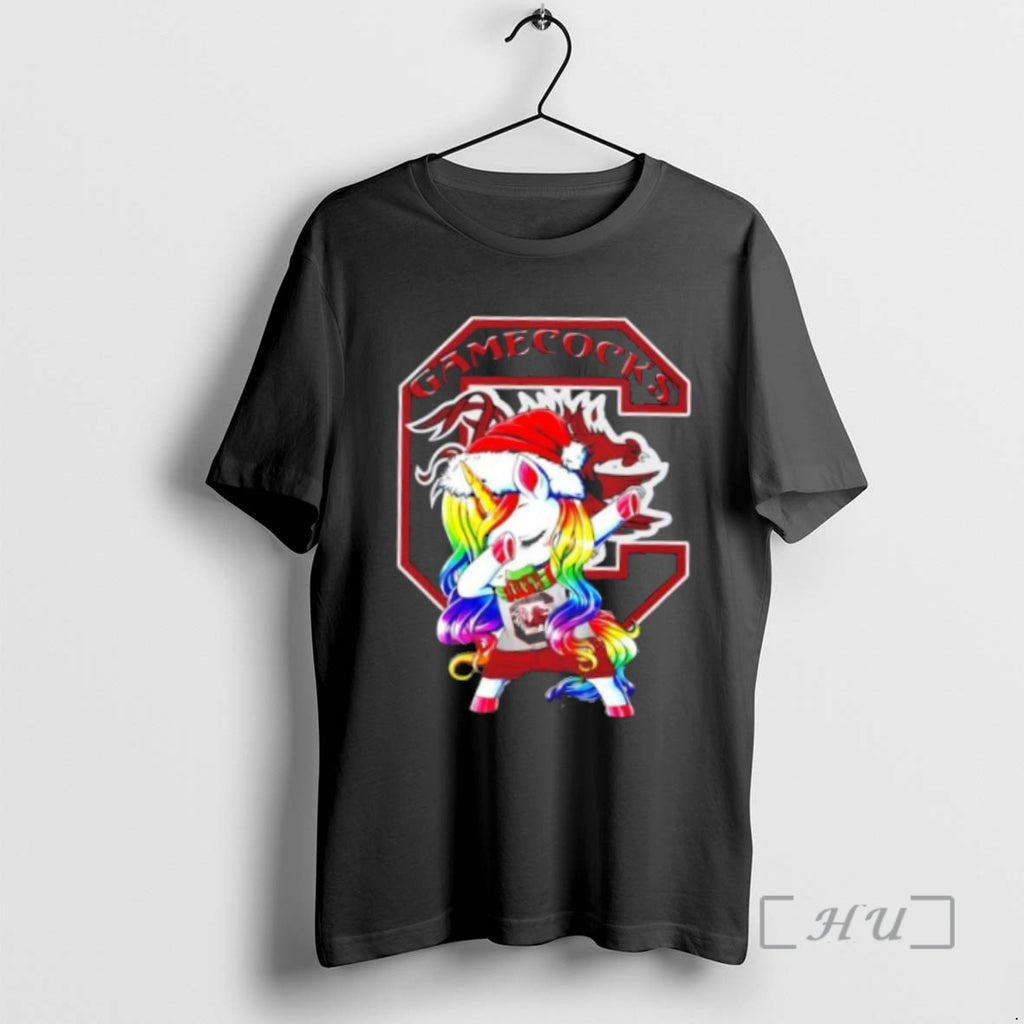 Trending South Carolina Gamecocks Football X Unicorn Santa Hat Dabbing Merry Christmas
