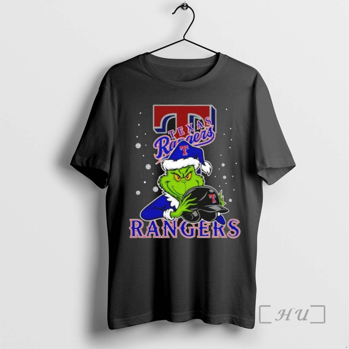 Trending Texas Rangers Baseball Grinch Holding Helmet Christmas Tee Shirts Sweater