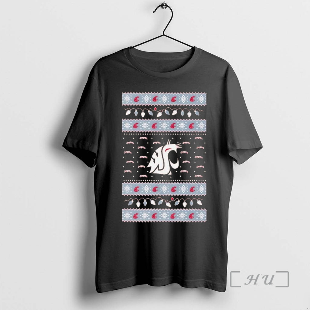 Trending Washington State Cougars Ugly Christmas Light Premium T Shirt Sweater