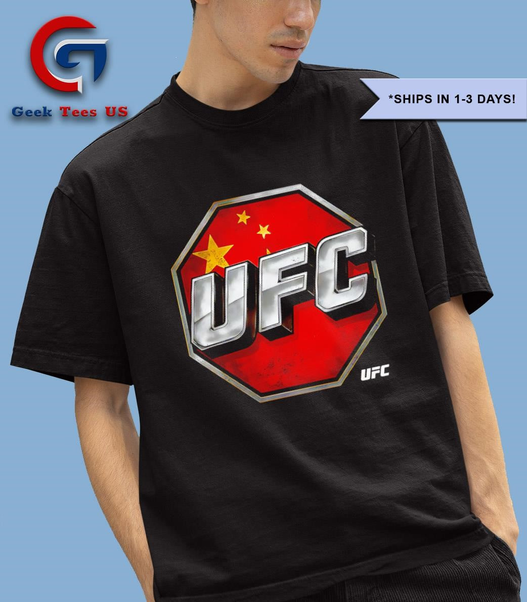 UFC China flag logo shirt