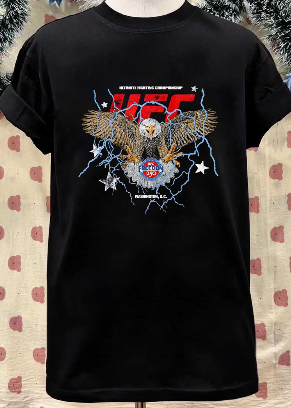 UFC Freedom 250 Washington DC Eagle Lightning Ultimate Fighting Championship Shirt