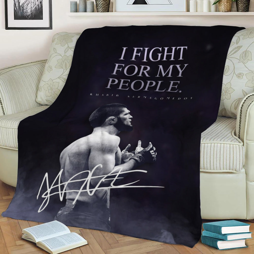 UFC MMA Khabib Poster Fleece Throw Blanket