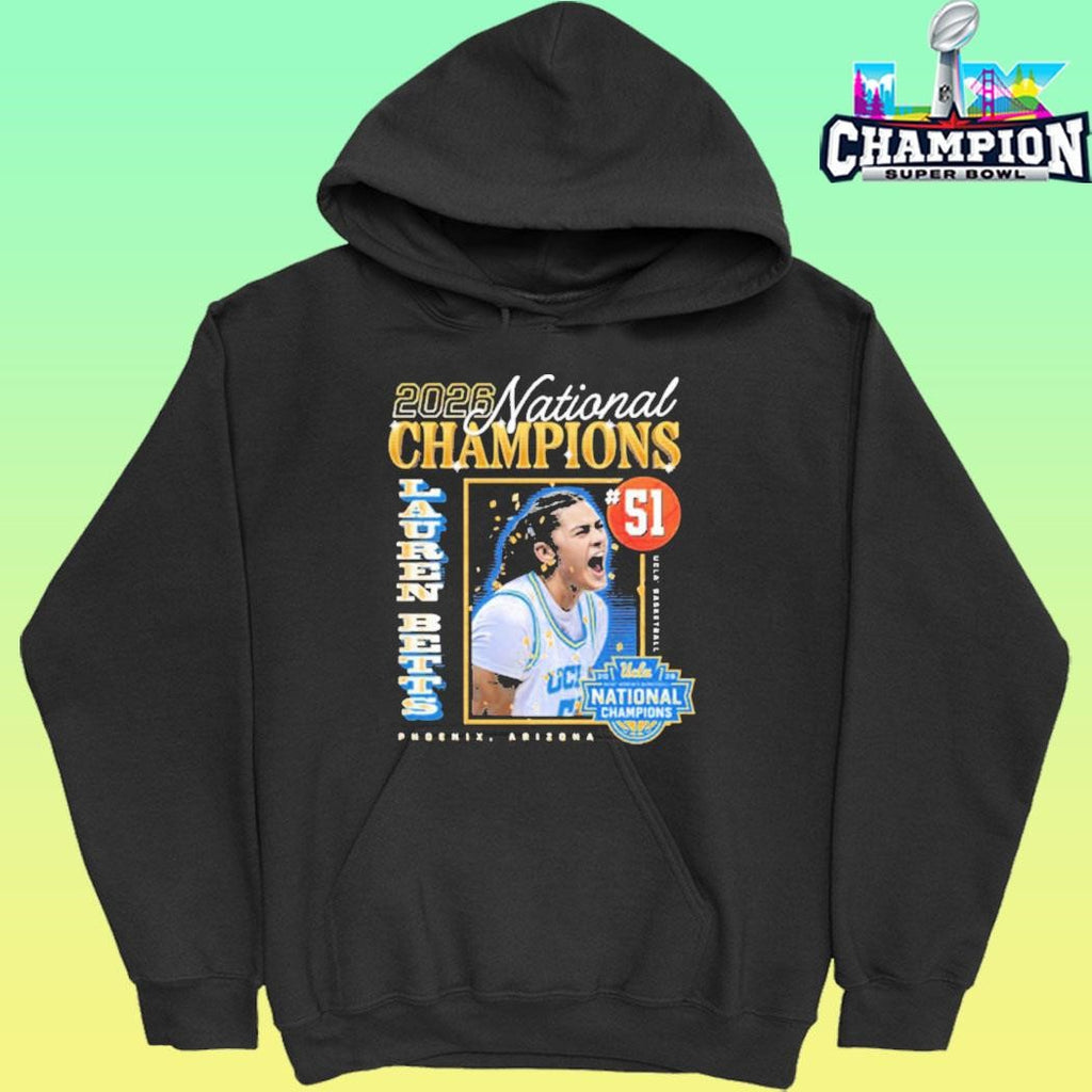 Ucla Bruins 2026 Women’s Basketball Ncaa Champions National Championship Lauren Betts National Champs Shirt
