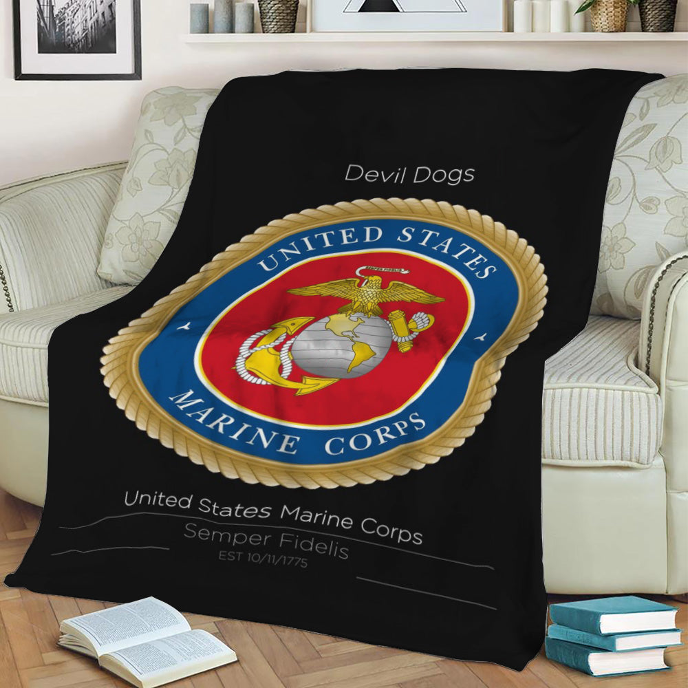 United States Marine Corps Fleece Throw Blanket