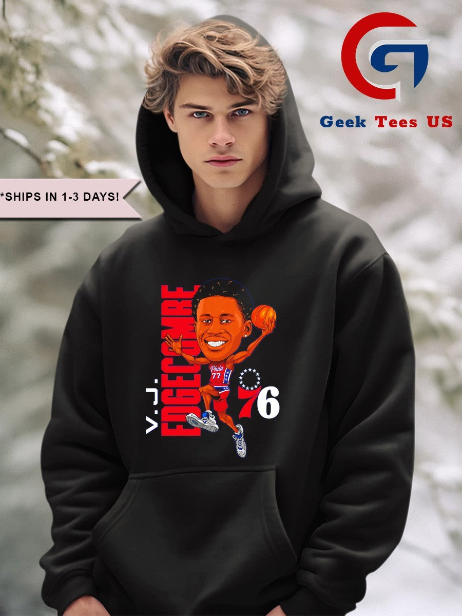 VJ Edgecombe player Philadelphia 76ers NBA caricature shirt