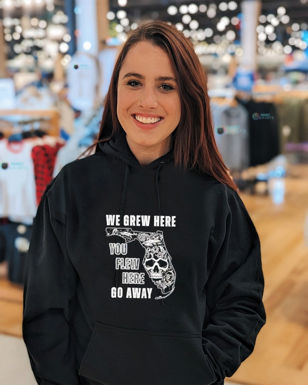 We grew here you flew here go away shirt