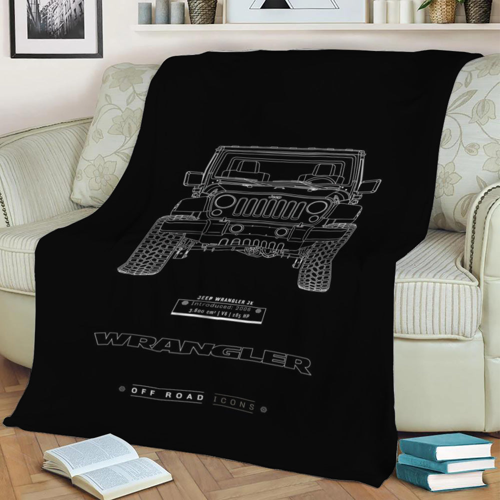 Wrangler BW Fleece Throw Blanket