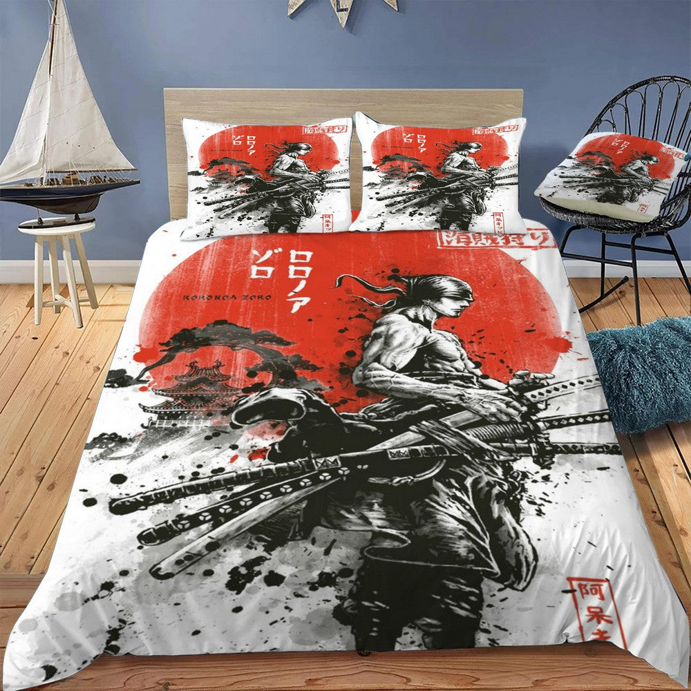 Zoro Samurai Wano Kuni Arc Bedding Set (Duvet Cover & Pillow Shams)
