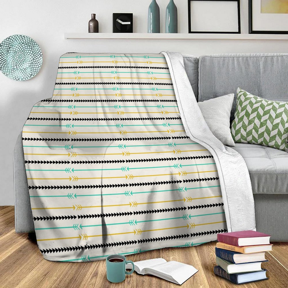 Arrow Pattern Fleece Throw Blanket