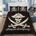 Ahoy Ye Scallywag Pirate Flag Bedding Set (Duvet Cover & Pillow Shams)