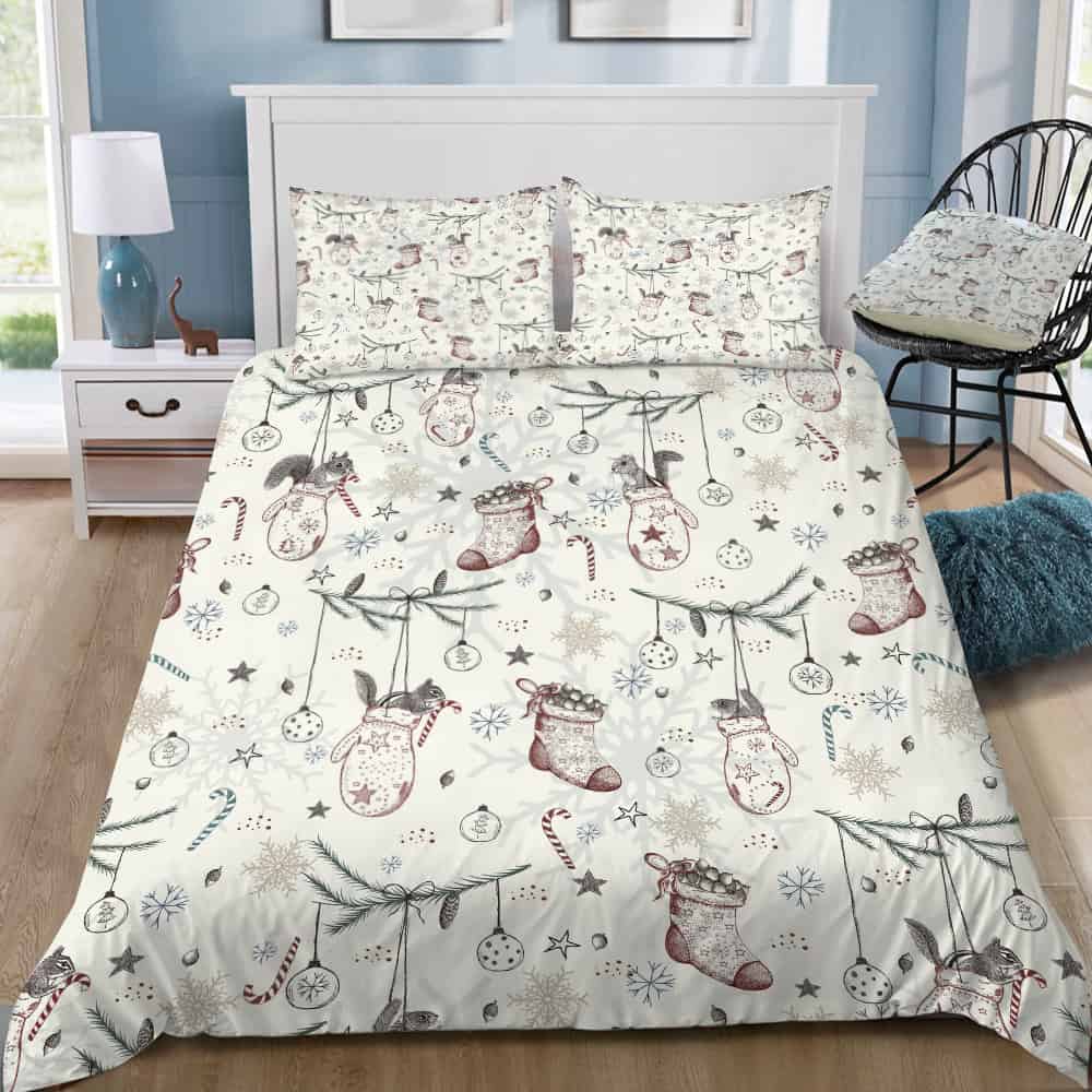 Squirrel Heavenly Christmas Bedding Set (Duvet Cover & Pillow Shams)