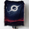 black hole interstellar 2 Woven Tapestry Throw Blanket with Fringe