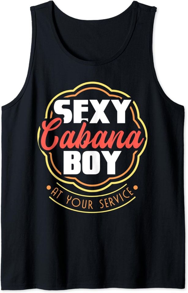 Beach Pool Party Bartender Sexy Cabana Boy Male Attendant Tank Top