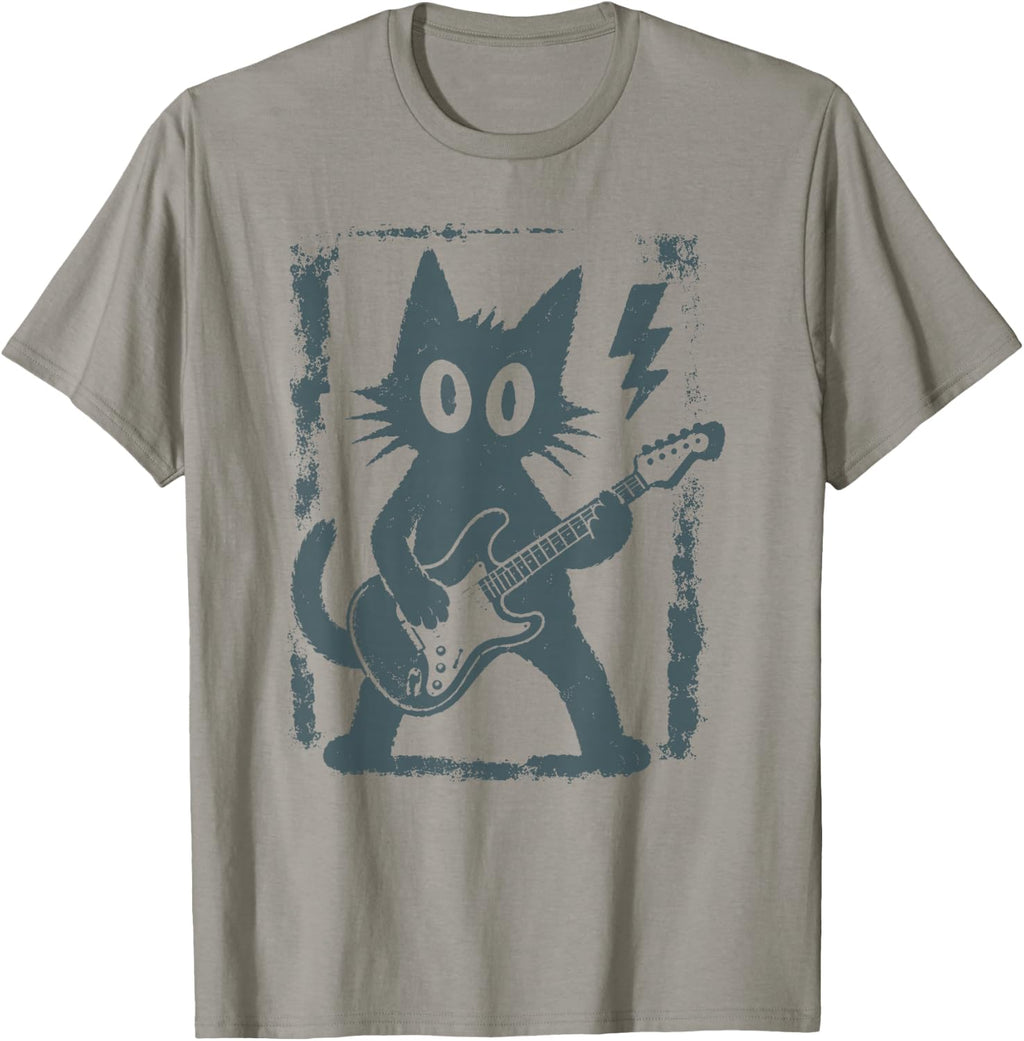 Punk Cat Guitar Rock Kitten Kitty Grunge Y2k Unisex T-shirt, Sweatshirt, Hoodie (1)