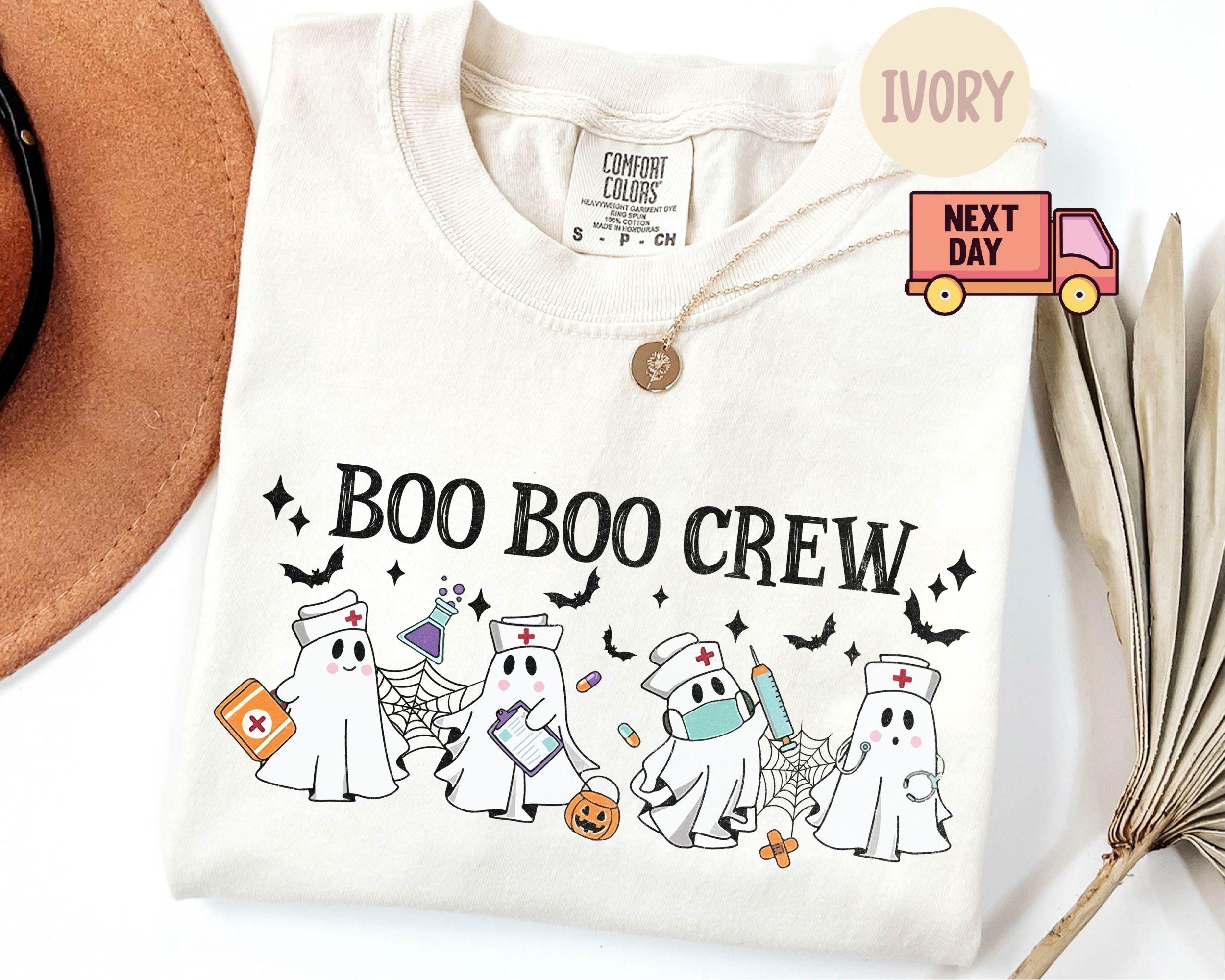 Comfort Colors Halloween Nurse Boo Boo Crew Nurse Spooky Season Spooky Nurse Nurse Halloween (2)