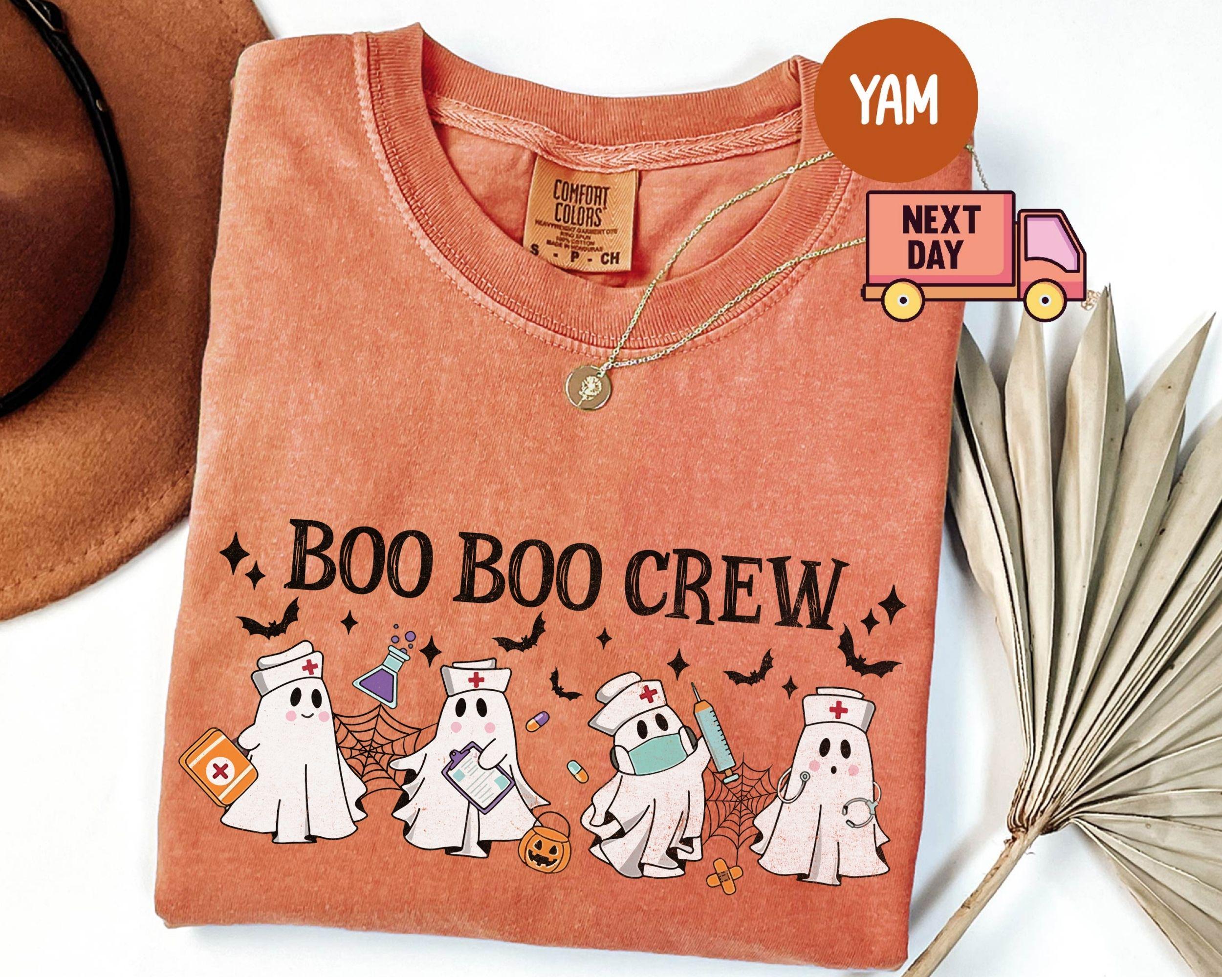 Comfort Colors Halloween Nurse Boo Boo Crew Nurse Spooky Season Spooky Nurse Nurse Halloween (1)