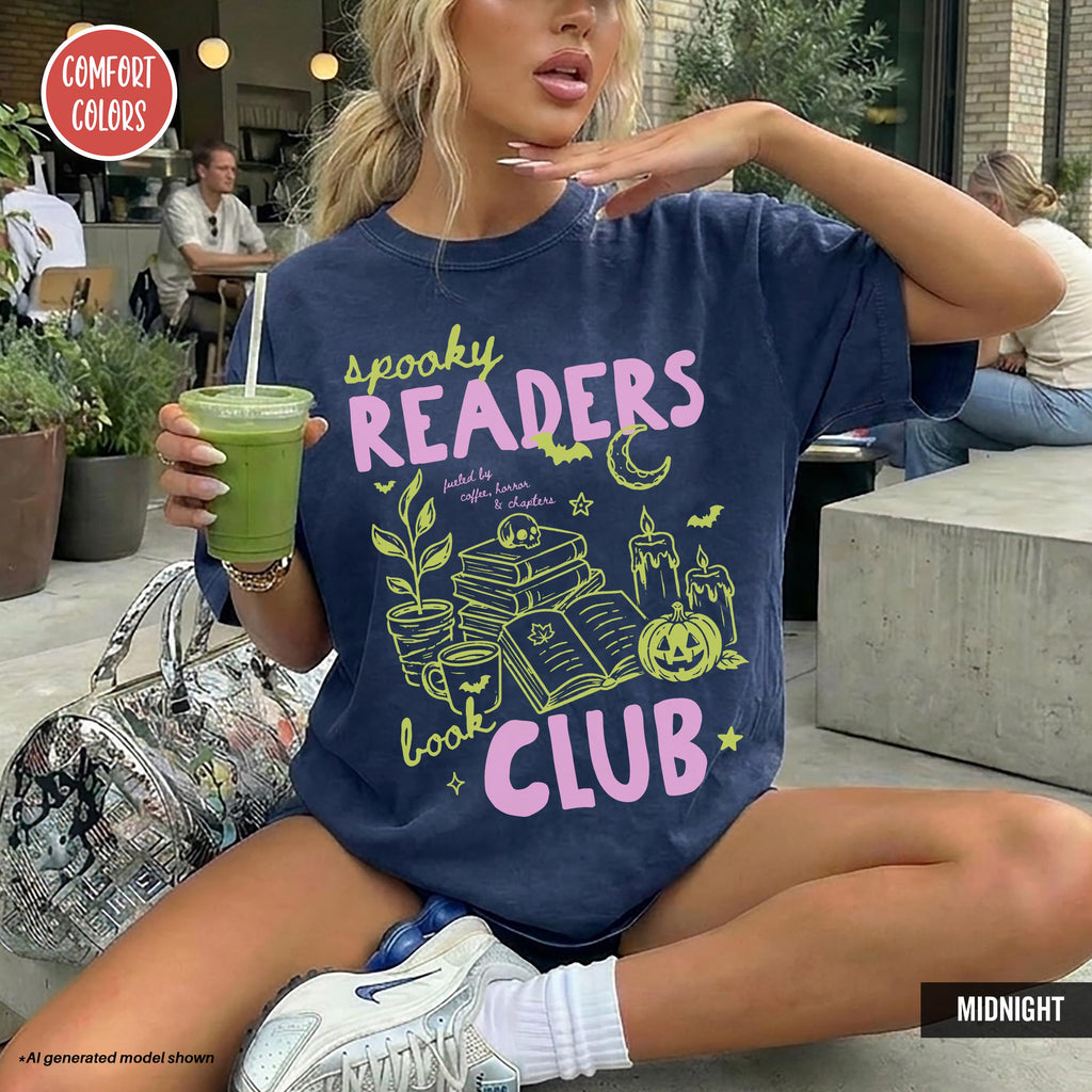 Spooky Readers Book Club Halloween Bookish Late Night Readers Spooky Season Bookworm Coffee Lover Fall Halloween (3)