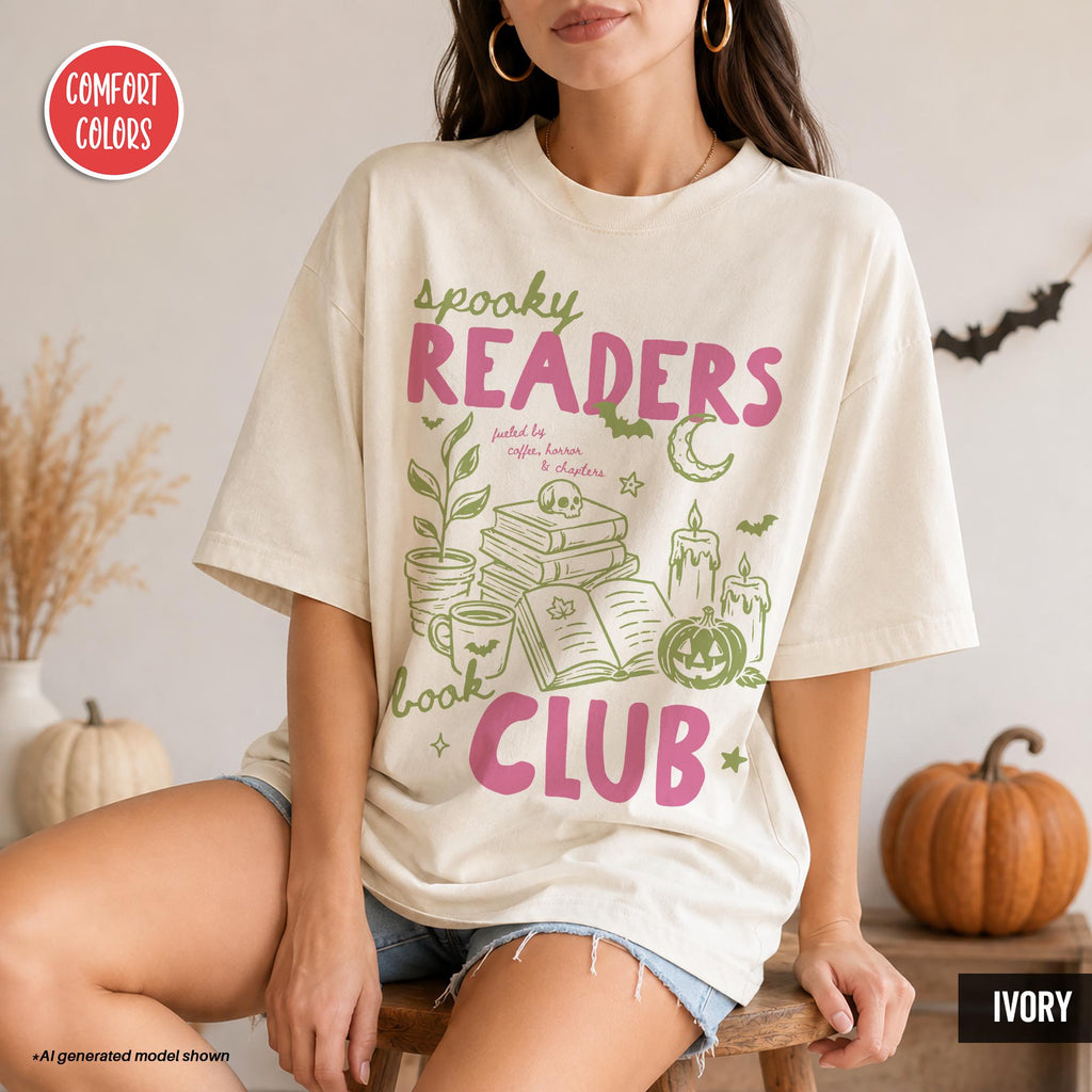 Spooky Readers Book Club Halloween Bookish Late Night Readers Spooky Season Bookworm Coffee Lover Fall Halloween (2)